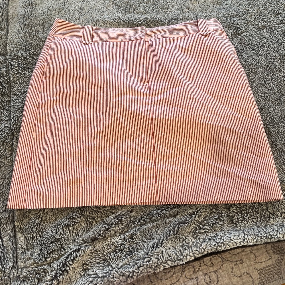 Red white searsucker skirt